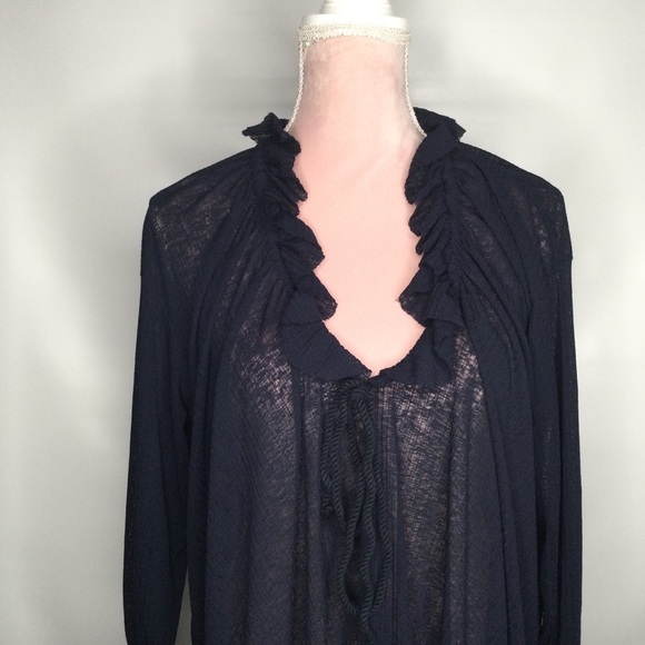 See by Chloe dark blue boho style top. - Picture 3 of 12